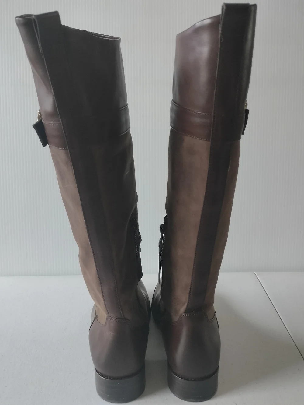 Johnston & Murphy Classic 7.5 Brown Faux Leather Riding Boots Office Chic Preppy